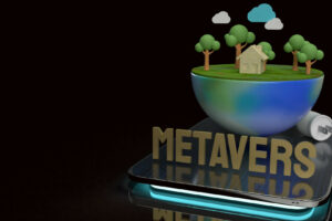 earth on tablet for metaverse content 3d rendering