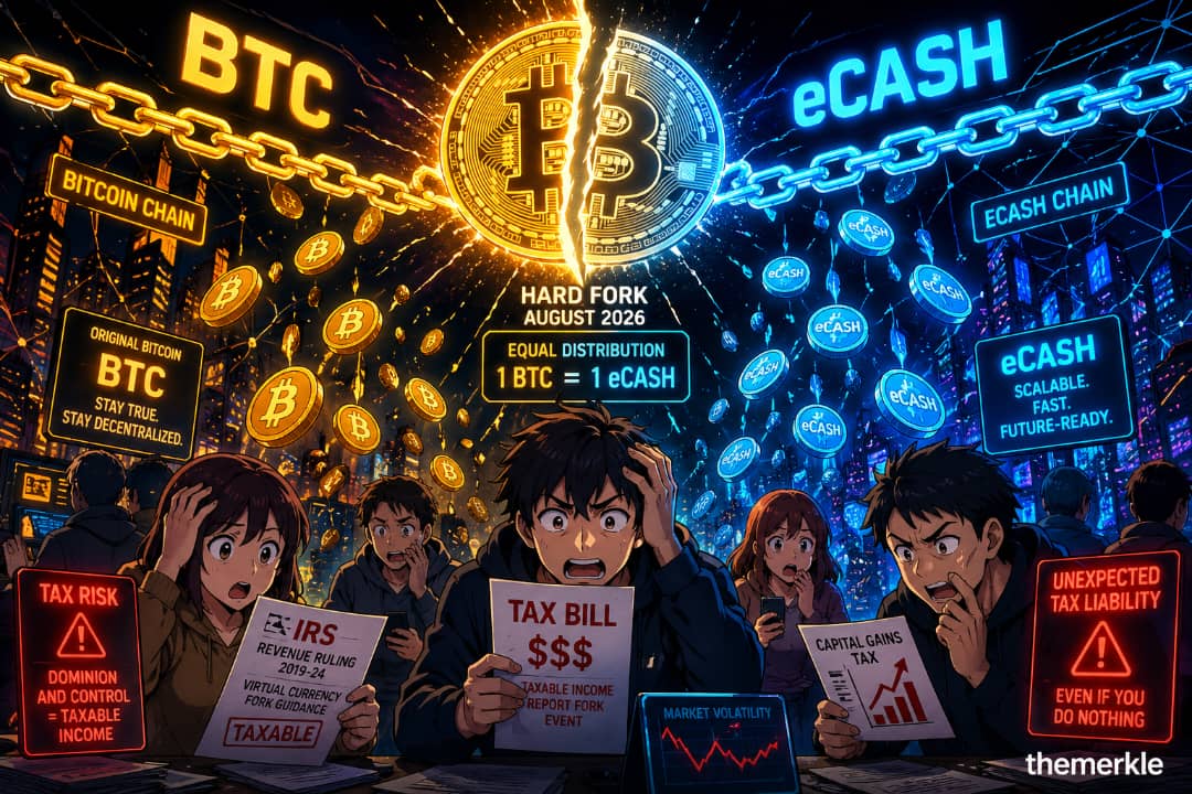 New Bitcoin Hard Fork Proposal Raises Tax Concerns Because eCash Plan Could Mean Unexpected Liabilities for Holders