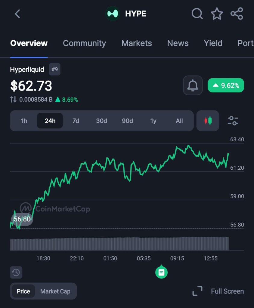 Hyperliquid Rallies As ICE CEO Hints Wall Street Approval, Treasury Data Reveals Widespread Losses