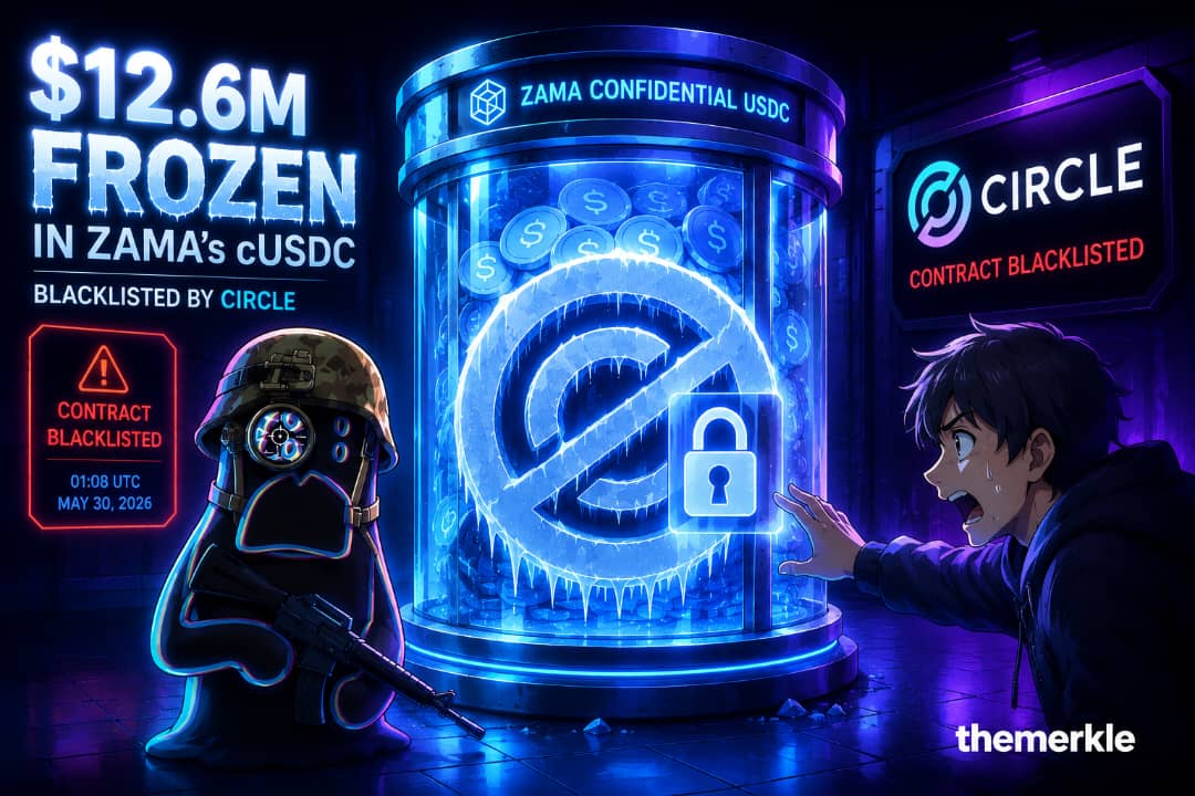 Circle Freezes $12.6 Million in Zama's Confidential USDC Contract on Ethereum